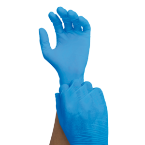 Guanti monouso in lattice blu doppio spessore senza polvere